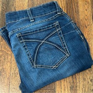ARIAT Classic Real Rosa Boot Cut Denim Jeans Mid Rise Womens Size 36x30 Med Wash